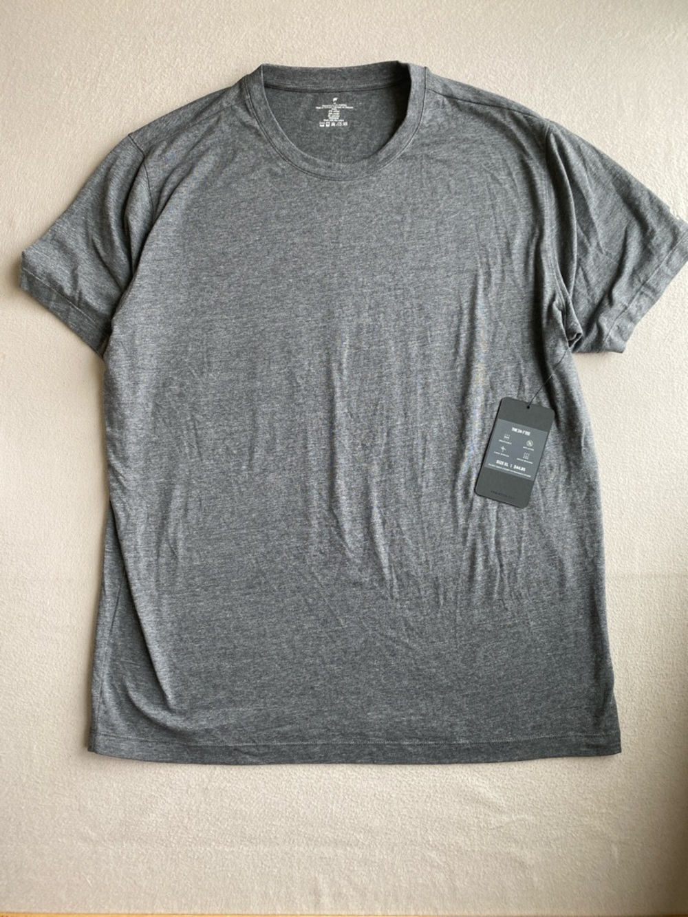 Fabletics Men's Heather Gray Crew Neck Tee XL cotton modal